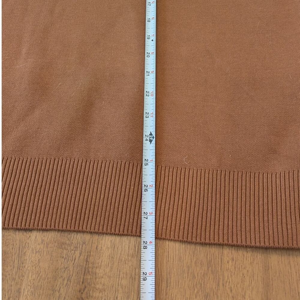 Zara 2893/017/778 Plain Knit Oversized Polo Sweater Womens M-L Brown Cognac - Picture 7 of 9